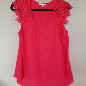 Jella C pink crocheted Blouse BNWOT